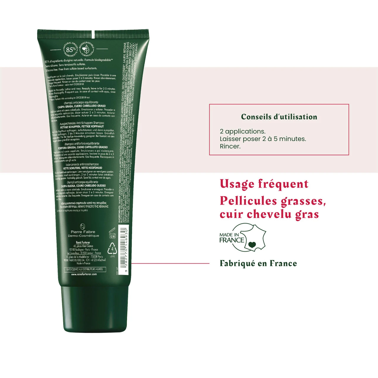 Shampooing Antipelliculaire Cheveux Gras Neopur René Furterer 250ml – Image 3